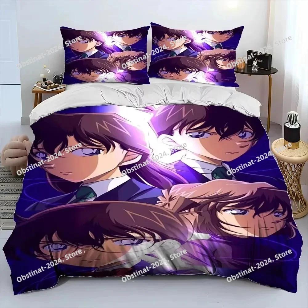 Detective C-Conan Cartoon Bedding Set Printed Bed Set With Pillowcase Bed Duvet Cover Soft Single Double Queen Super King Size