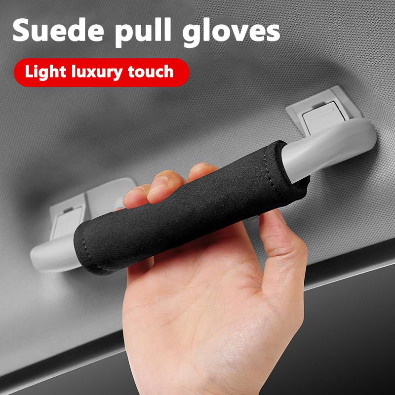 WVQ5 Car Roof Armrest Pull Protection Cover Gloves Door Handle Covers For Mercedes Benz AMG W203 W204 W205 W211 W212 W213 GLC GLA GLB