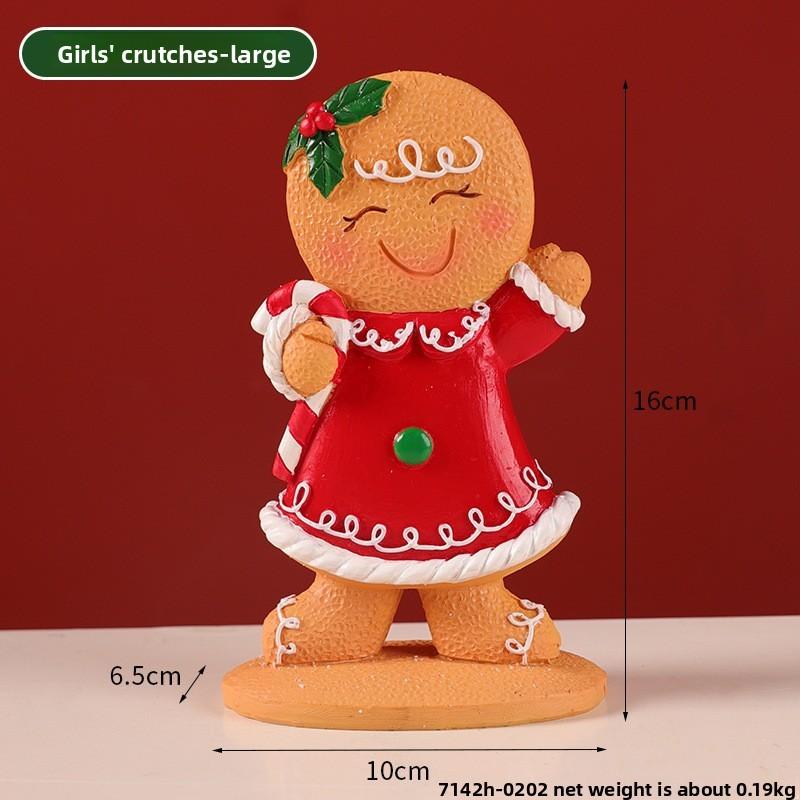 Christmas Gingerbread Man Christmas Party Resin Cartoon Festive Table Decor For Home And Gift