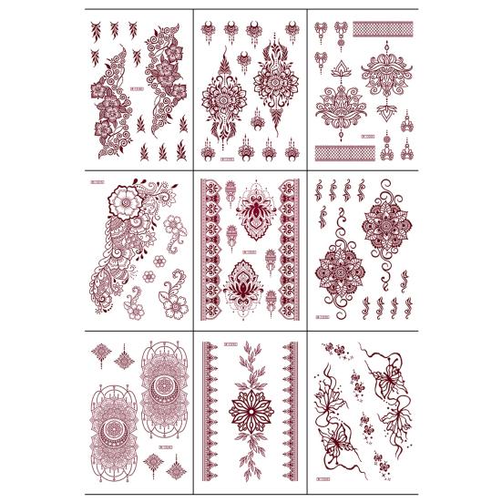Yousheng Temporary Tattoo Sticker, Flower Lace Lotus Pattern Fake Tattoos for Women Men, Waterproof DIY Face Arm Leg Body Art Decoration for Party