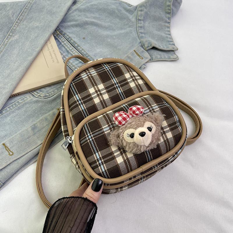 Shelliemay Duffy Simple Plaid Lightweight Canvas Bag For Daily Use And Student Commuting