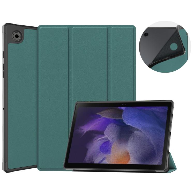 Voor Samsung Galaxy Tab A8 2021 SM-X205 3-voudige houder Leren Tablethoes