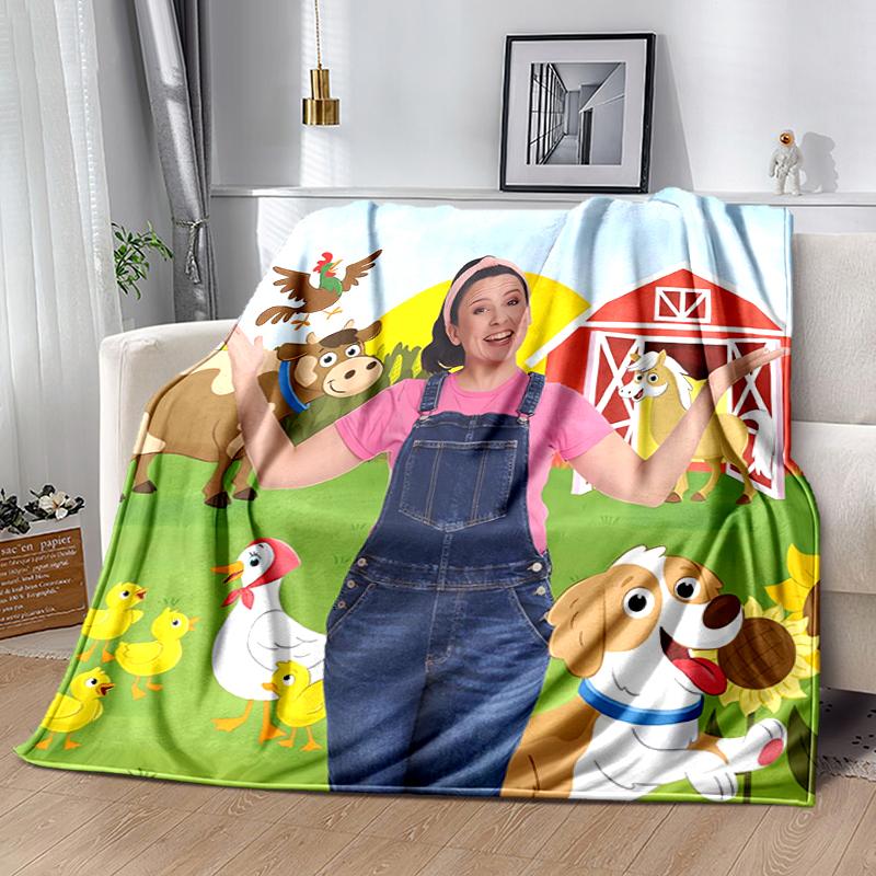 1pc Blanket Ms. Rachel Print Design, Lightweight Blanket for Sofa, Bed- Soft &Warm, Gift for All Seasons Like Christmas, Halloween