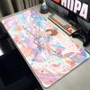 Antislip Gaming Desk Mat with Stitched Edges Magical Girl Sakura with Wings Design Large Mouse Pad for Home Office Use