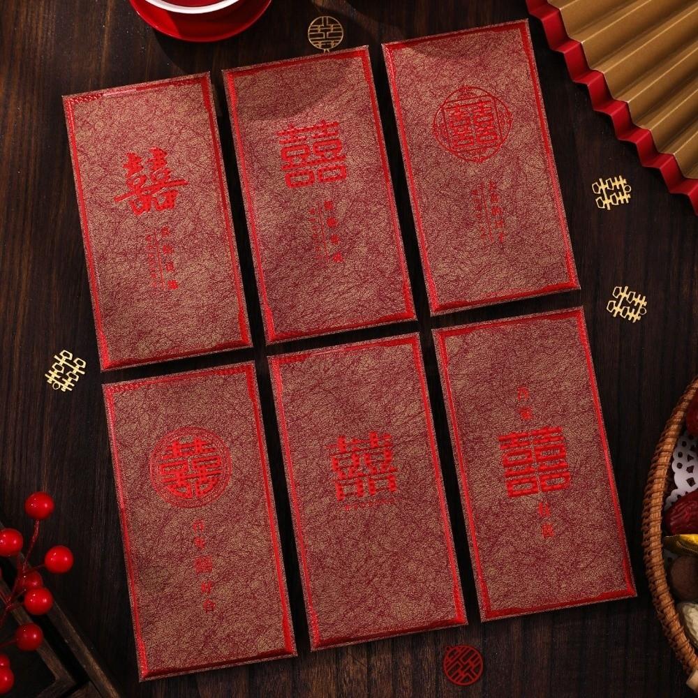 Chinese Horse Year New Year Red Envelope Hot Gold Thickened Red Packet Hard Paper 6Pcs Mixed Chinese Money Envelopes Children