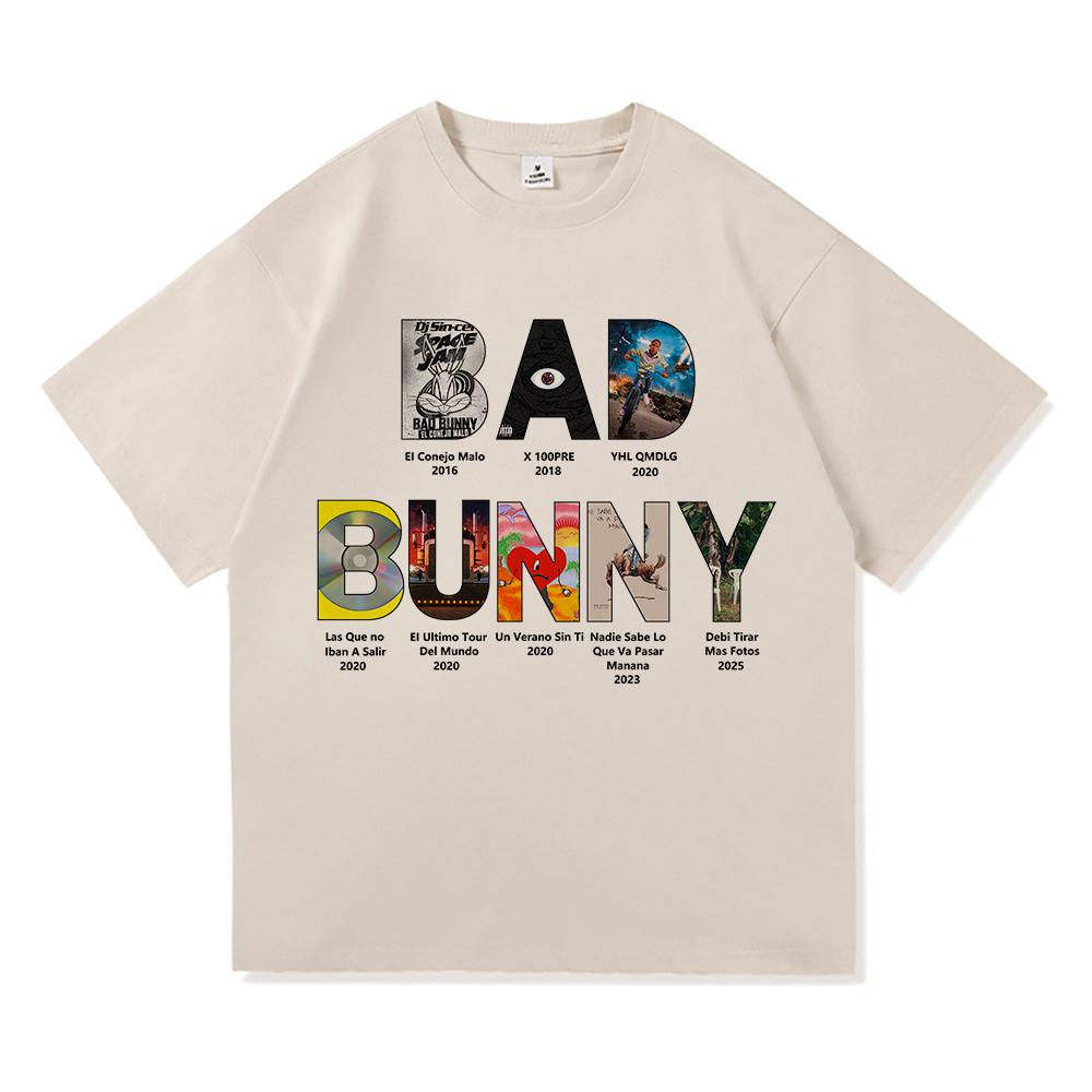 Bad Bunny Tişört 2025 Moda Erkek/Kadın Vintage Komik Kurbağa Daha Fazla Fotoğraf Çekmeliydim Tişört