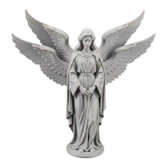 Guardian Angel Figurine 3D Printed Four-Winged Angel Statue for Home Office Bookshelf Desktop Decoration