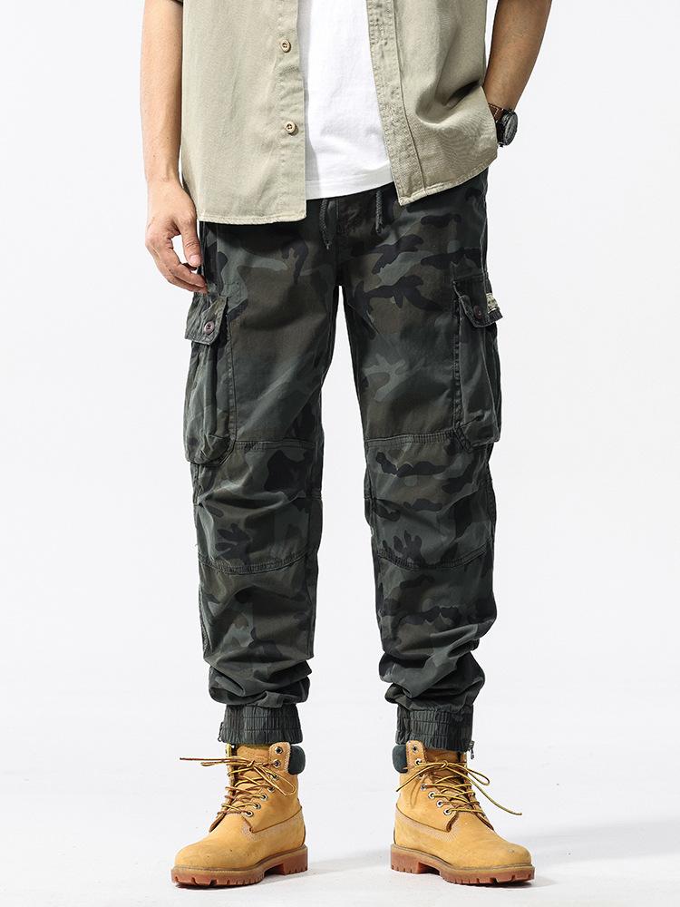 Camouflage Overalls Men's Spring Tide Brand New Tied Trousers Loose Outdoor Sports and Leisure A-