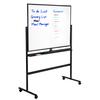 Tableau Blanc sur Pied 90x120cm Tableau Blanc Mobile, Double Face à Roulettes Pliable Magnétique, Tableau Blanc Grand Réversible à Marqueur Effaçable à Sec Planificateur Mural