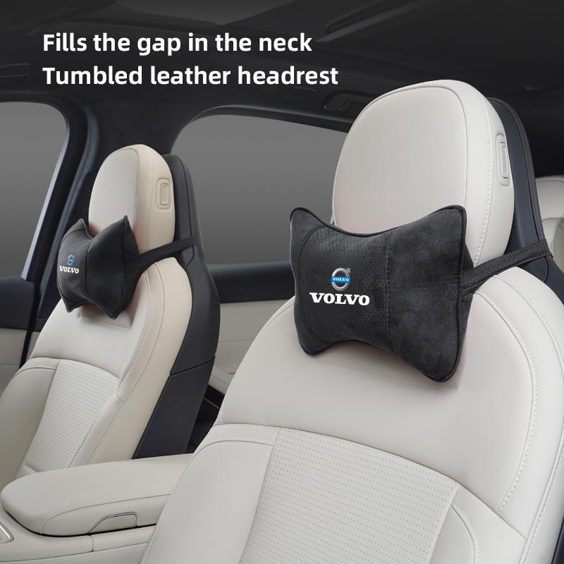 Suede Headrest Car Breathable Memory Foam Neck Pillow For Volvo XC60 XC40 V90 V60 V40 XC90 XC70 V50 S60 V70 S90 AWD T6 EX90 EX30