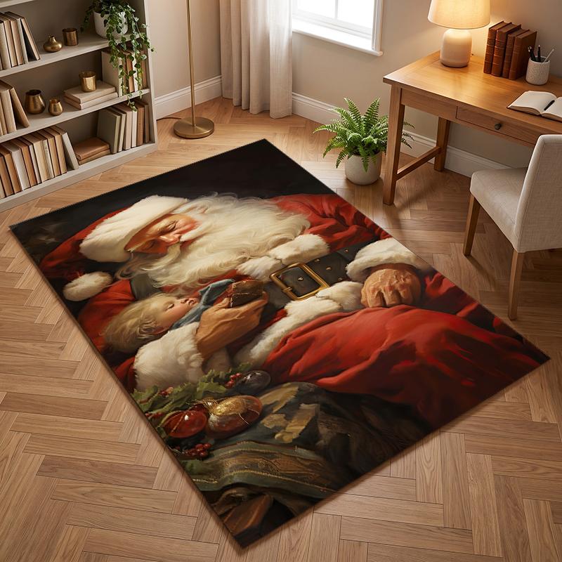 Jolly Santa Claus  (1) Office Carpets Suitable for Living Rooms Bedrooms Offices and Kitchens a Gift for Modern Home Decor