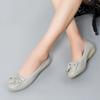 Fashion Source Manufacturer New Leather Bean Shoes Women's Shallow Flat Women's Single Shoes Casual Mom Shoes Large Size Work Shoes