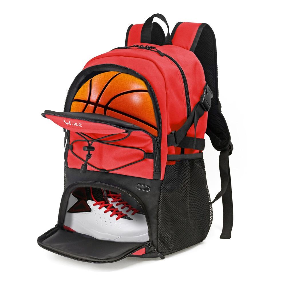 Large Capacity Basketball Backpack Shoes Compartment Waterproof Soccer Ball Backpack Separate Ball Holder Breathable Sports Bag