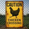Vintage Caution Chicken Crossing Metal Sign Funny Farmhouse Wall Art X Inch Decor for Home Kitchen Bar Cafe Garage