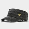 1pc Retro Washed Flat Top Hat Adjustable Fisher Caps for Men Women Cadet Military Caps Design Driver Cap Four Season Dailywear