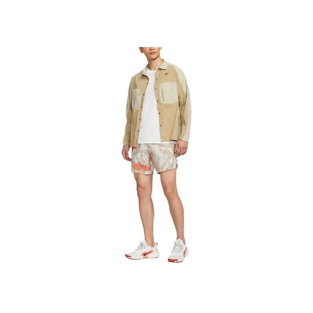 Nike Dri-FIT ADV Trail Fashion Versatile Quick-Dry Running Long Sleeve Jacket Men Jacket Apricot Desert-Khaki Black HJ5080297