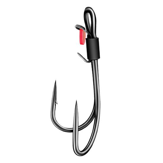 Lot de 5 ou 10 hameçons doubles robustes pour pêche à la crevette vivante, hameçons barbelés pour pêche en eau douce et salée, accessoires de pêche