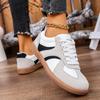 Mode 2025 Printemps Nouveaux Lacets Chaussures de Sport pour Femmes Grande Taille Baskets Femme Couleurs Mélangées Mode Féminine Polyvalentes Plates Décontractées