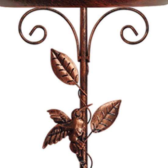 Yousheng Metal Birds Bath Freestanding Birdbath Bowl with Stake Adjustable Height Birds Bath Feeder Tray for Garden Outdoor Decor