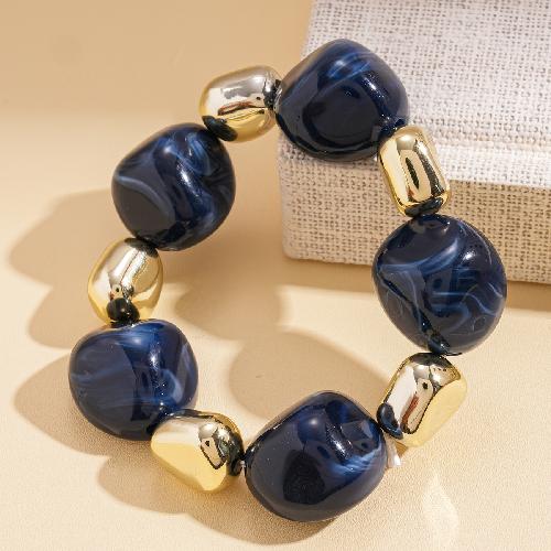 European and American Acrylic Smudged Irregular Geometric Beaded Necklace Retro Ethnic Style Niche High-end Necklace Set