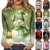 Kerst Dames Sweatshirt Designer Ronde Hals Lange Mouw Losse Casual Kerst Sneeuwpop Grappig Patroon Print Top