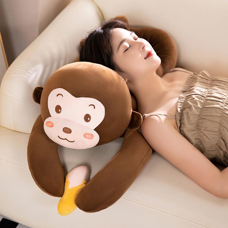 60/100CM Lying Monkey Plush Toy Kawaii Long Arm Banana Monkey Plush Filling Animal Gifts To Friends Imaginative Sofa Pillow