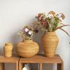 Handmade Vietnamese Rattan Woven Flower Vase - Nordic Style Decorative Basket for Dried Flowers