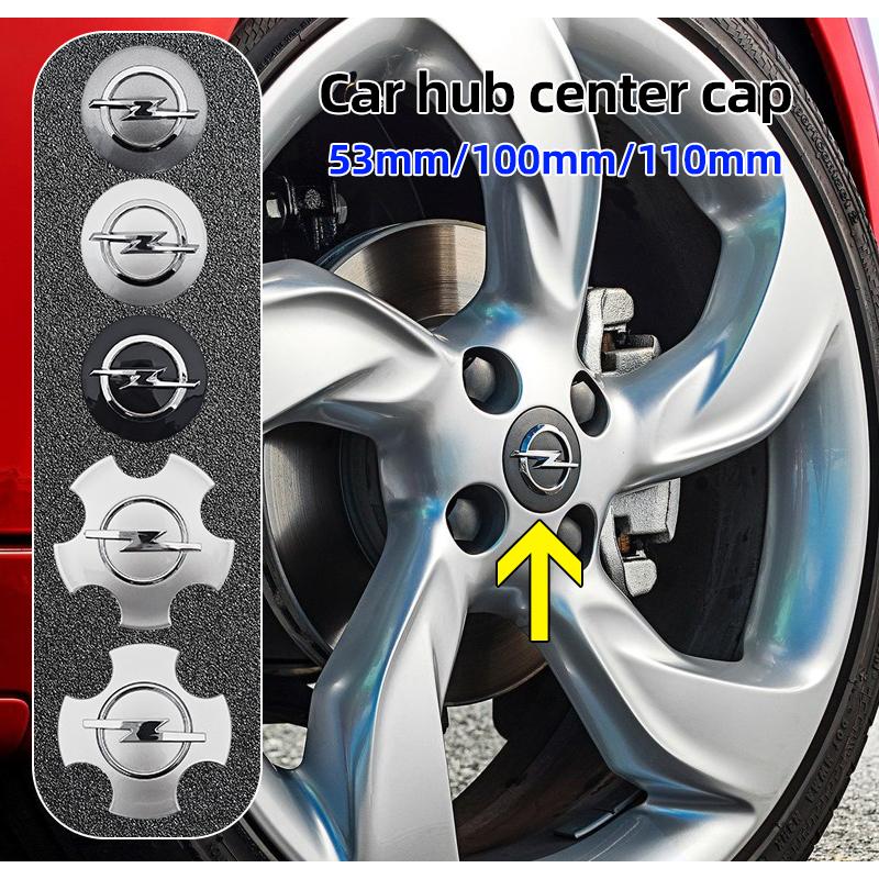 4 st 53mm 100mm 110mm Bilhjulnavkåpor Skydd Emblem För Opel Astra Insignia Mokka Zafira Corsa Vectra Antara Meriva wzjn06