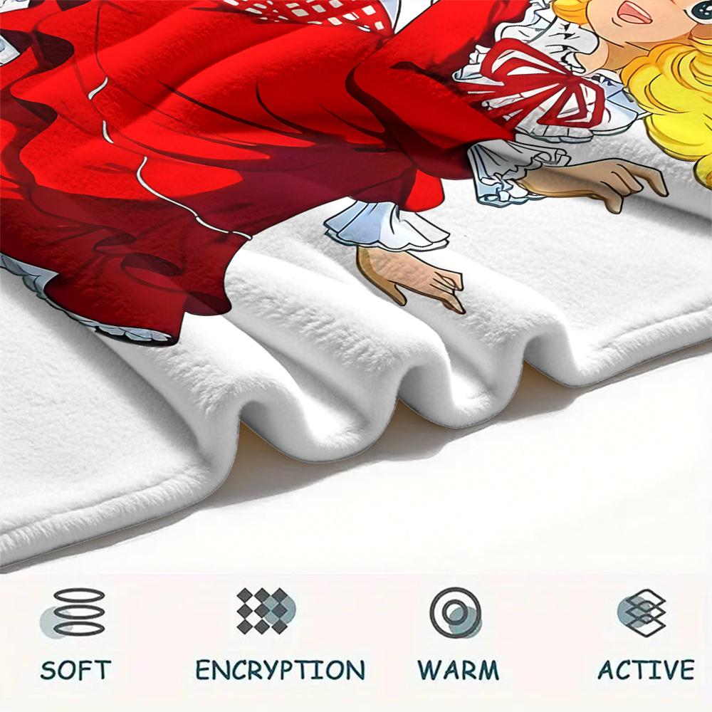 1 pièce Couverture en Flanelle Motif Bonbons, Haute qualité Toutes Saisons, Décoration de Maison, Chaleur et Confort, Parfait pour les Cadeaux de Noël