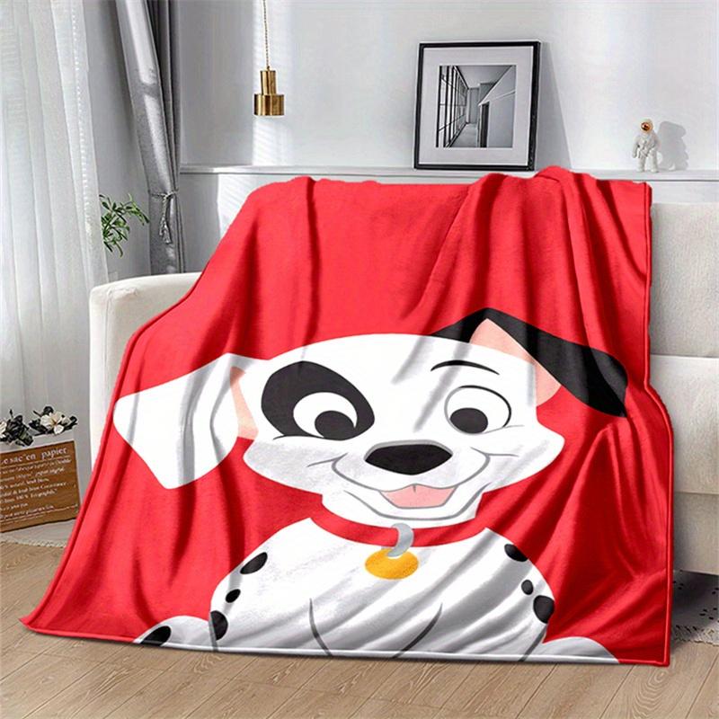 1 Stück Hundertundeins Dalmatiner Druckdecke, Niedliches Cartoon-Design, Wohnzimmer Heimdekoration Sofa Reise Weich und Gemütlich
