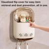 Kitchen Shelf Wall-Mounted Compartment Organizer with Dustproof Clear Cover And Drain Tray Drying Rack for Tableware