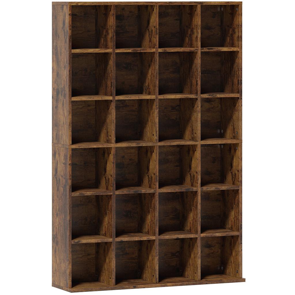 CD Storage Unit with Adjustable Shelves, 89 X 130.5 Cm, Rustic Brown