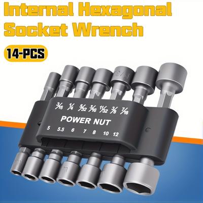 Powerful Socket Inner Hexagonal Wrench Hexagonal Handle Screwdriver Socket Extension Rod Pneumatic Screwdriver Insert Tool Set