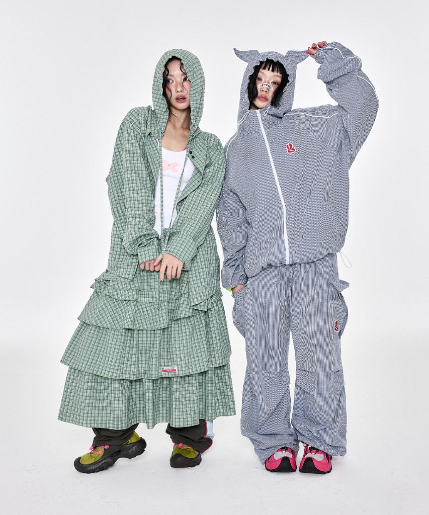 Yegeu Check Hoodie Green