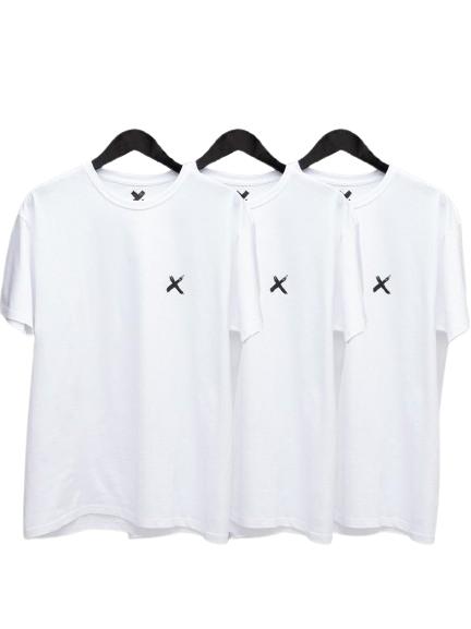 Set of 3 Men's White T-Shirts Point X Mini X XL