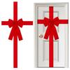 Ruban Noeud pour Porte d'Armoire de Noël Grande Couronne de Noël en Velours pour Porte d'Entrée de Noël Armoire Décoration de Maison, Rouge