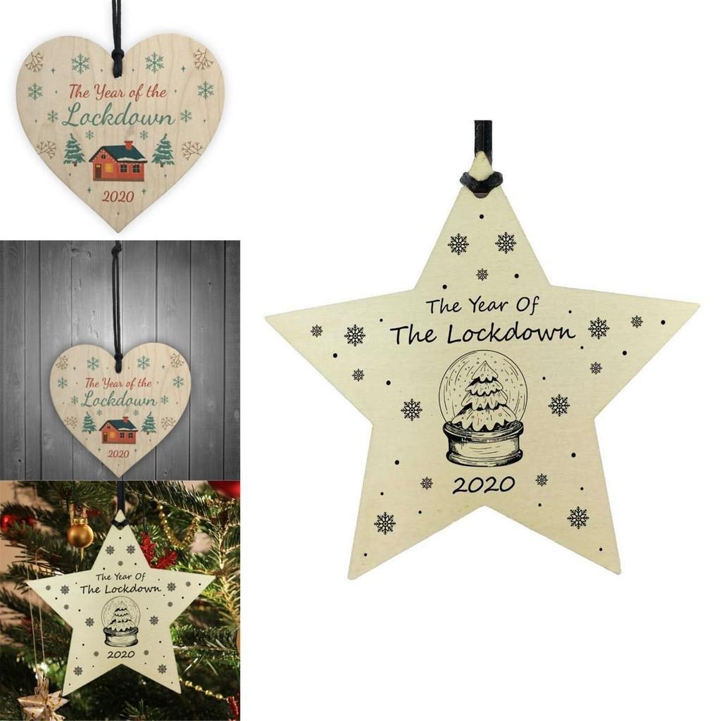 Weihnachtsdekorationen aus Holz Geschenkkugel zum Gedenken an den Lockdown 2020**