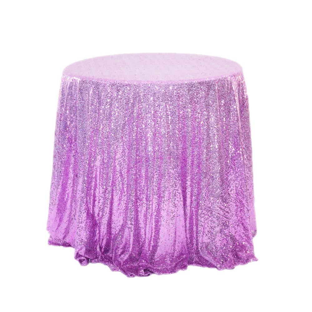 New Round Sequin Tablecloth Polyester Solid Color Sparkling Table Cover Glitter Tablecloth Table Decor Supplies