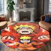 1 Stück NARUTO (4) Design Bedruckter Bereich Runder Teppich für Schlafzimmer Wohnzimmer Heimdekoration Teppiche Matte Rutschfeste Matte Teppich für das Bett