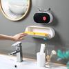 No Punching Wall-mounted Double-compartment Soap Box Bathroom Drain Soap Rack Student Dormitory Soap Box with Lid Household