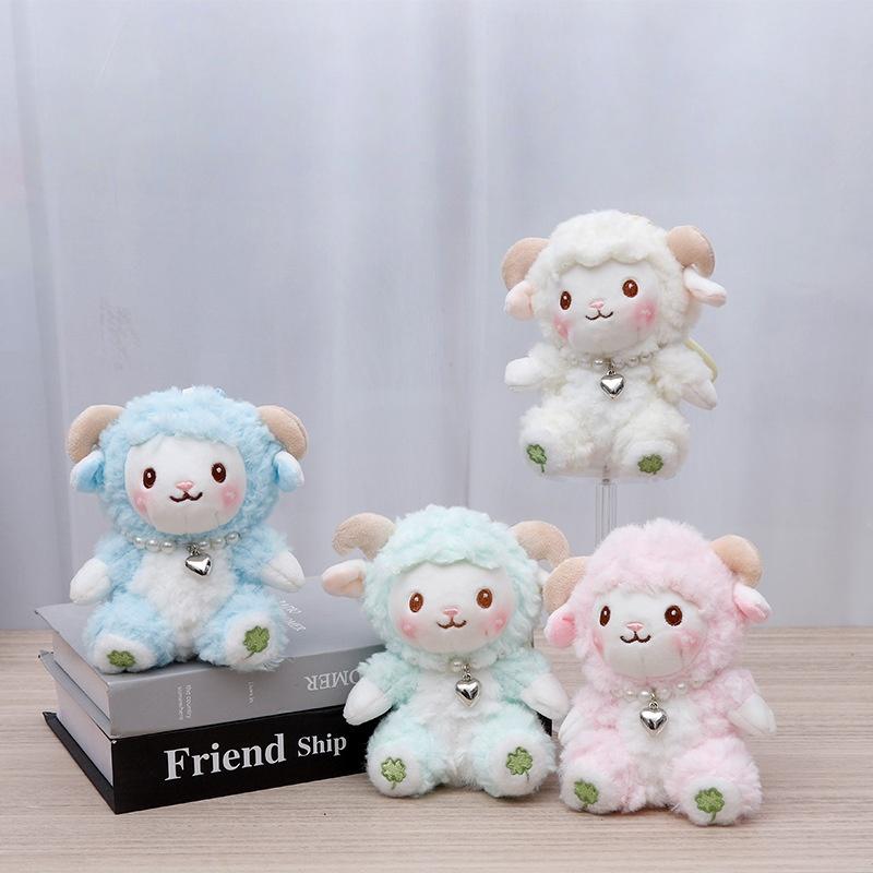 1Pcs 15CM Soft Comfortable Cartoon Animal Stuffed Doll Collection Cartoon Sheep Keyring PP Cotton Little Sheep Plush Keychain