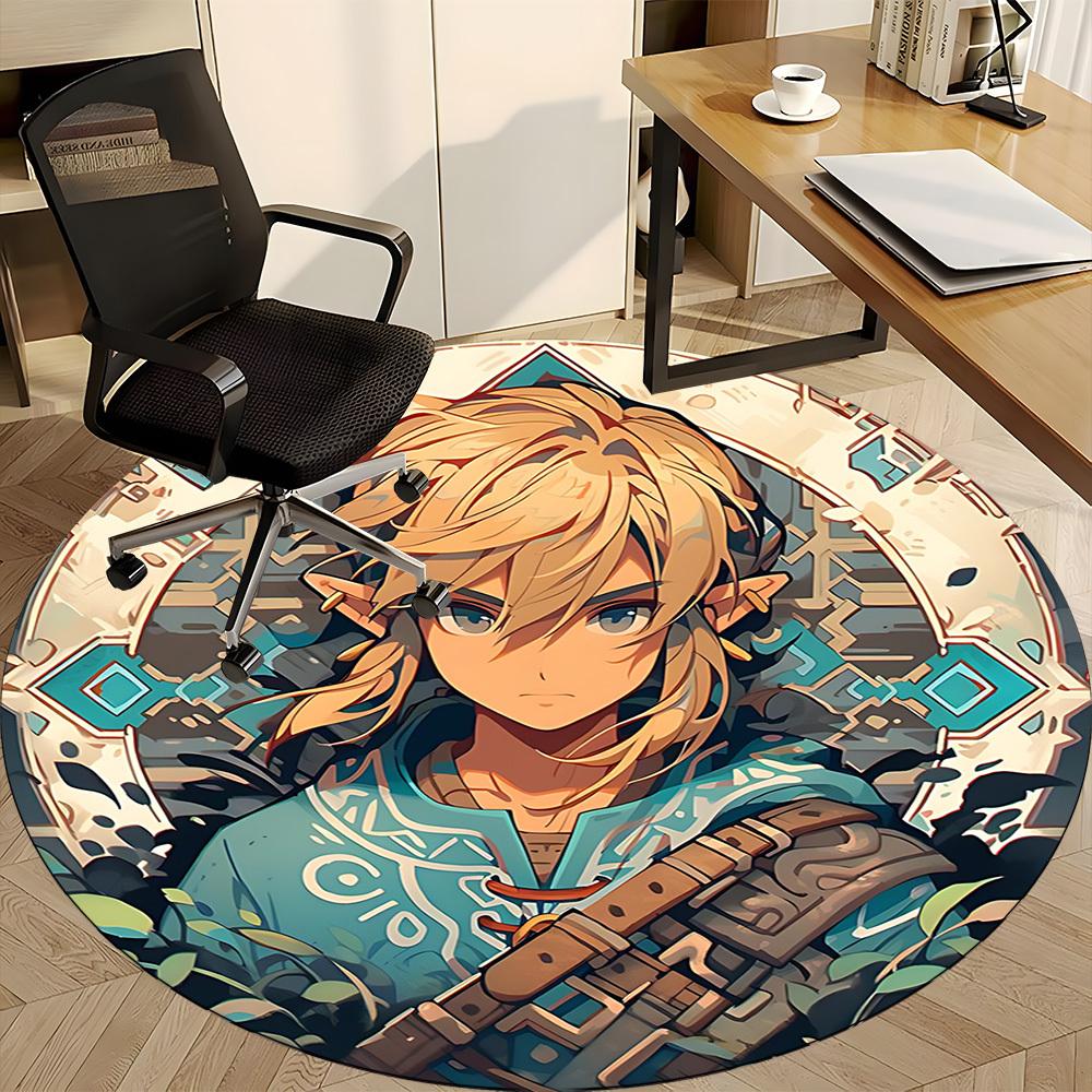 1pc The Legend of Office Round Area Rug, Under Office Chairs Bedroom Living Room Home Decor, Room Decoa1016209