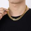 Kalen 10/12/13MM Cubaanse Ketting Zwaar Armband Glanzende Ketting voor Mannen 316L Roestvrij Staal Goudkleurig Sieraden Verjaardagsfeest Cadeau