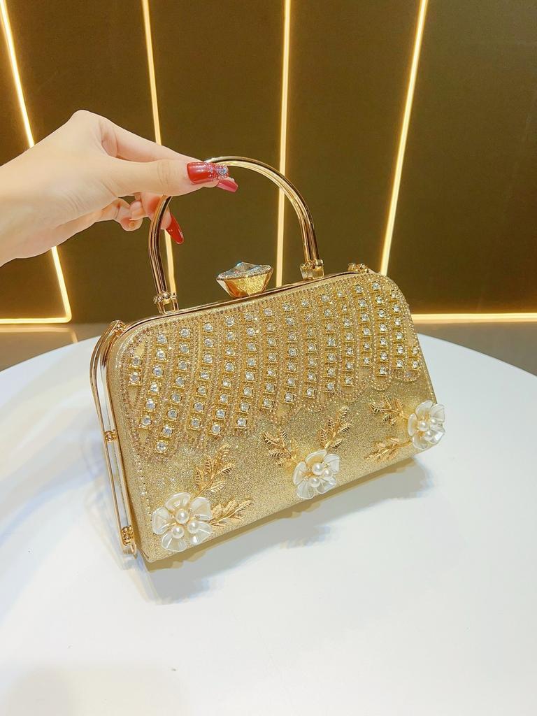 Polyester Clutch Bag For Evening Dress With Sparkling Embellishments For Formal Events