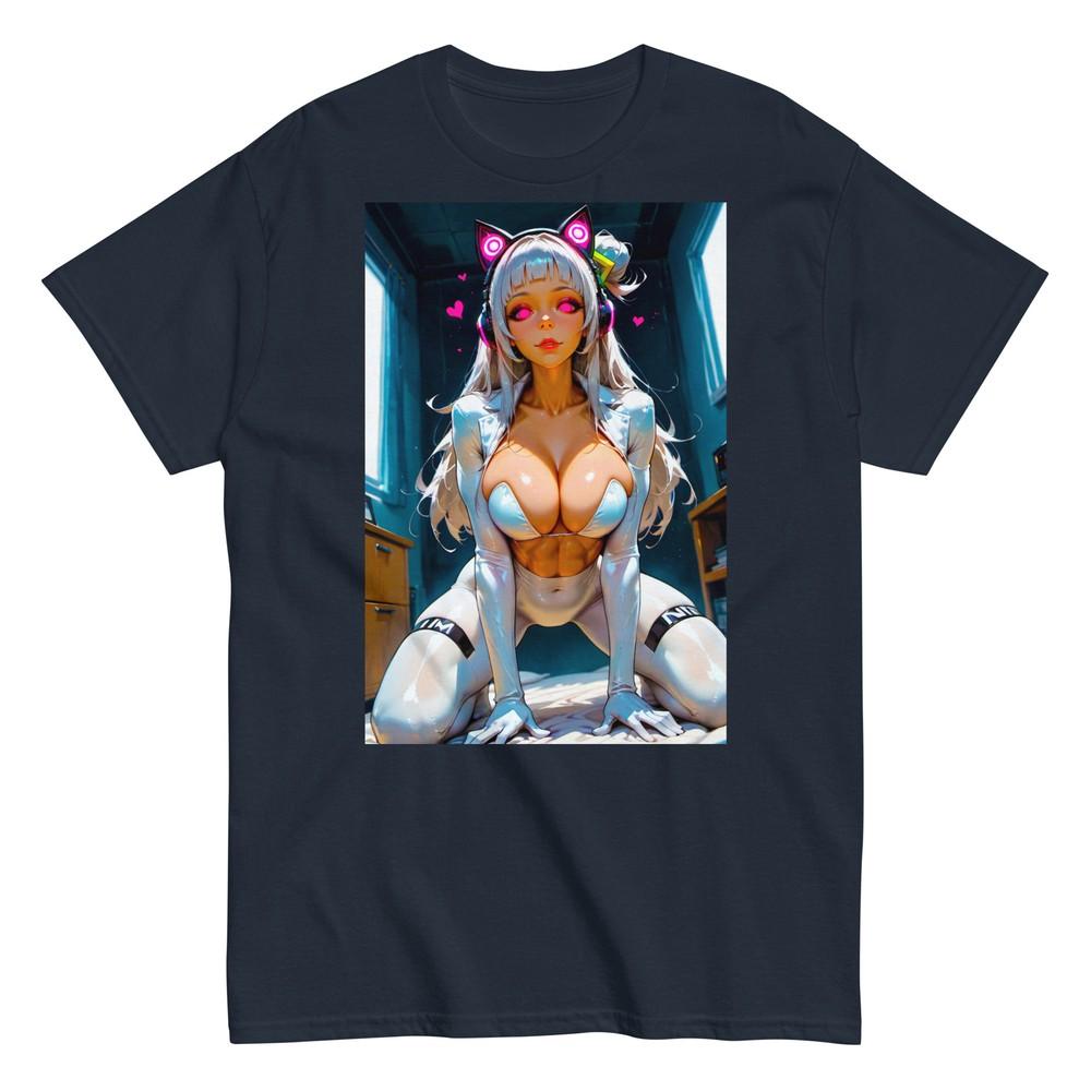 T-shirt Unisex a Maniche Corte Anime Ecchi Caldo Hentai Sexy Manga Waifu