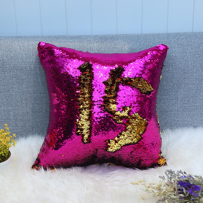 Sequined Pillowcase Contrasting Color Digital Series Cushion Cover Car Sofa Bedside Cushion Cover