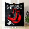 Red and Black Boxing Gloves with Bold "Born To Be Strong" Text Above. for All Seasons Blanket Lunch Break Throw Gift