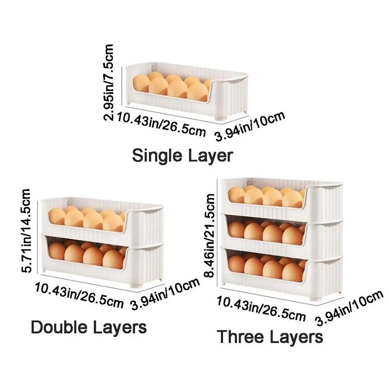 Plastic Refrigerator Side Door Egg Tray Fresh-Keeping Multi-Layer Egg Storage Rack Special Space-Saving Egg Holder For Kitchen
