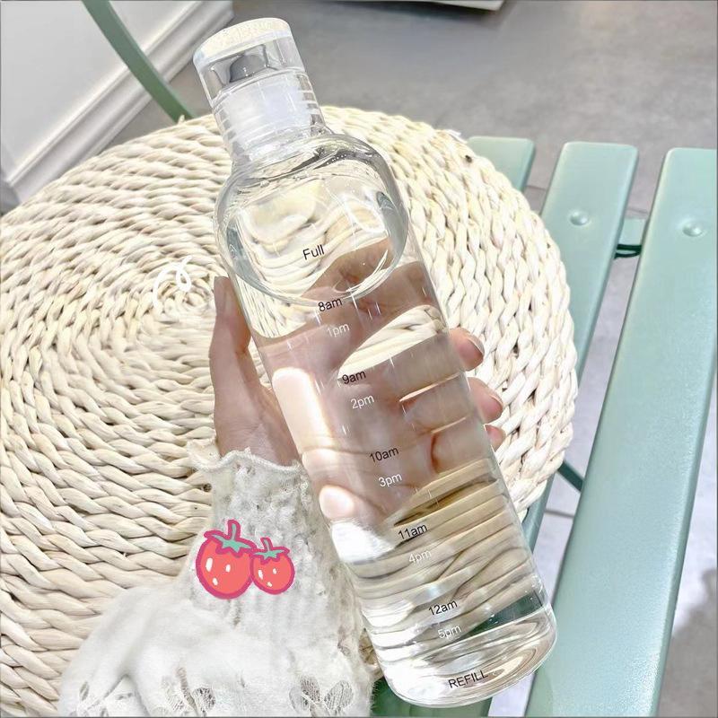 750Ml Water Bottle, Leak-Proof, Graduated, Can Be Used As A Juice Bottle, Transparent Tea/Coffee Cup, Suitable For Students