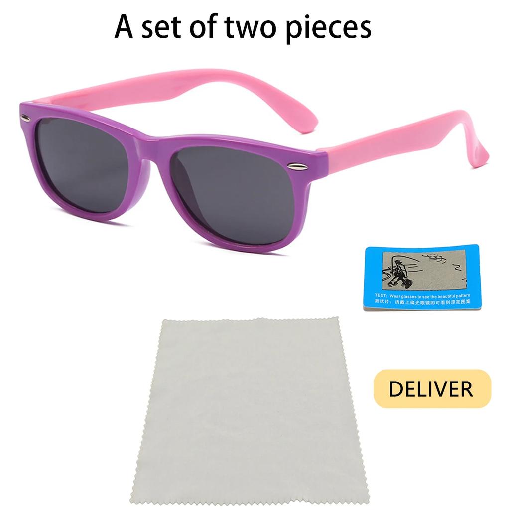 New Fashion Brand Children's Color Sunglasses Anti UV Baby Sunshade Anti Blue Light Glasses Men's and Women's Sunglasses UV400